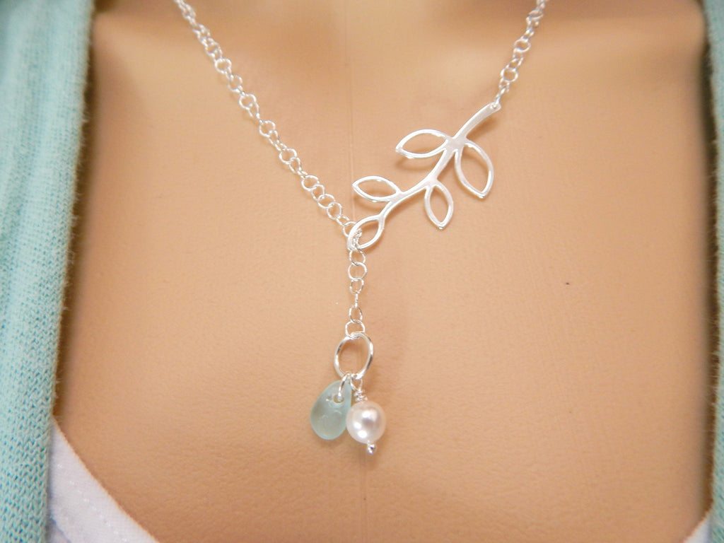 Sea Glass Jewelry Lariat Necklace