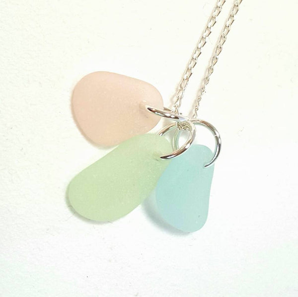 Pink sea glass on sale necklace