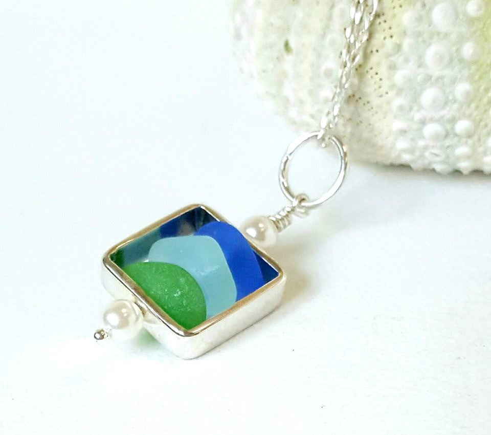 Beach Necklace With Real Sea Glass