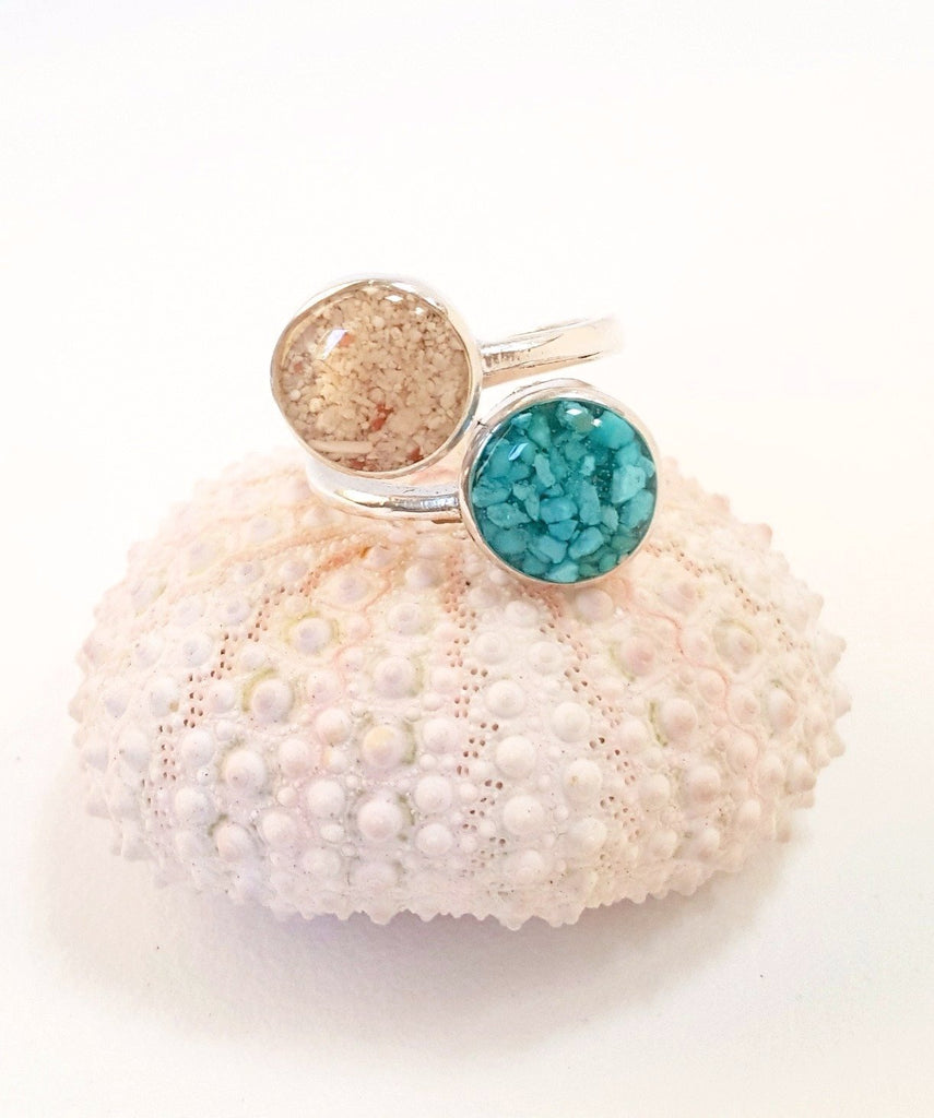 Sand and turquoise ring