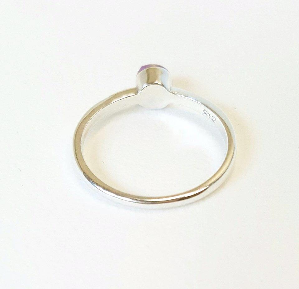 Amethyst Ring In Sterling Silver Handmade Beachy Boho