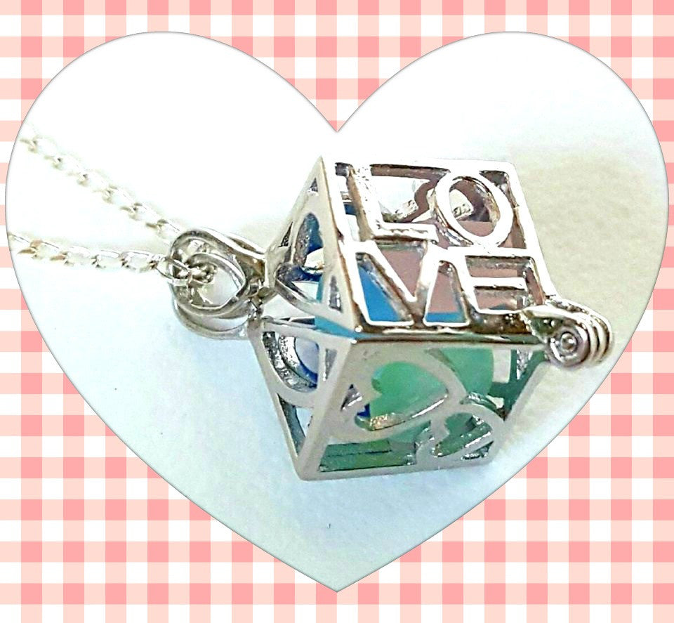 Love Locket Necklace Genuine Sea Glass Jewelry In Sterling Silver