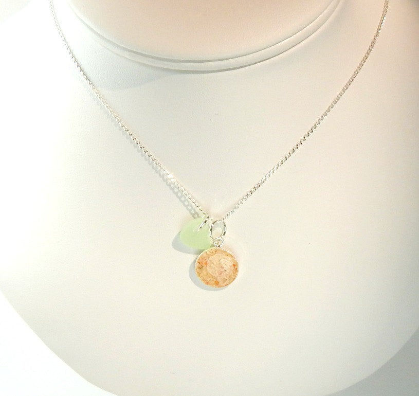 Handmade GENUINE Sea Glass Jewelry Bermuda Sand Necklace