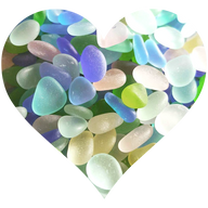 Sea glass heart