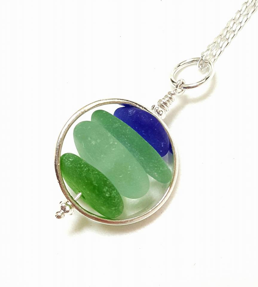 GENUINE Sea Glass Jewelry In Sterling Silver Beach Glass Necklace