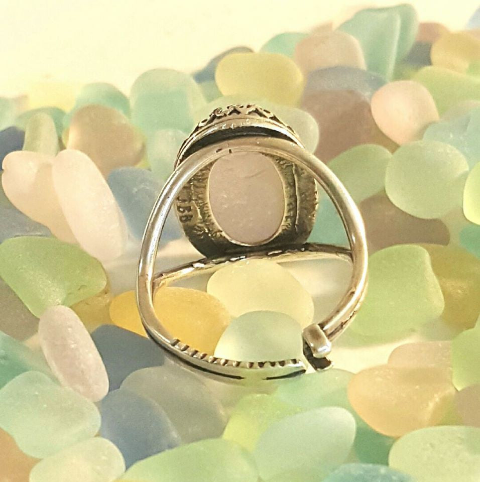 Sea Glass Ring In Silver Choice Of Colors