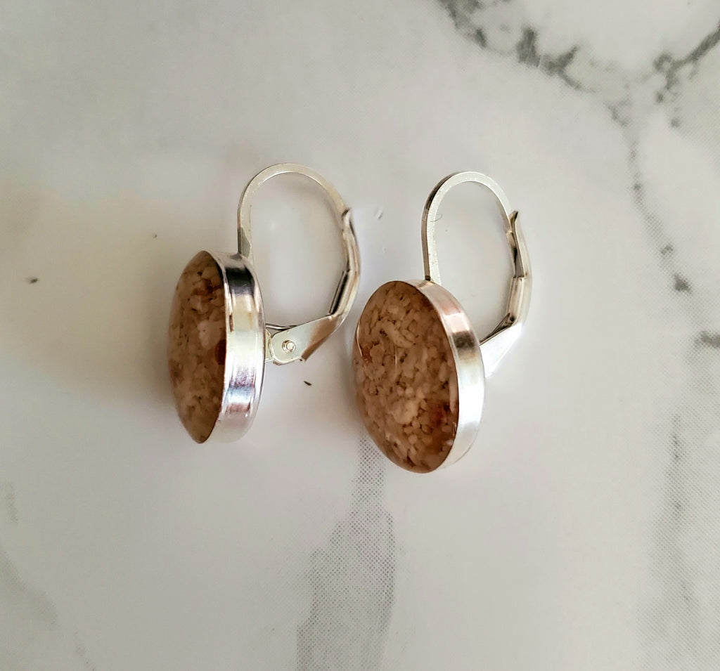 Artisan Made Sand Earrings in Sterling Silver