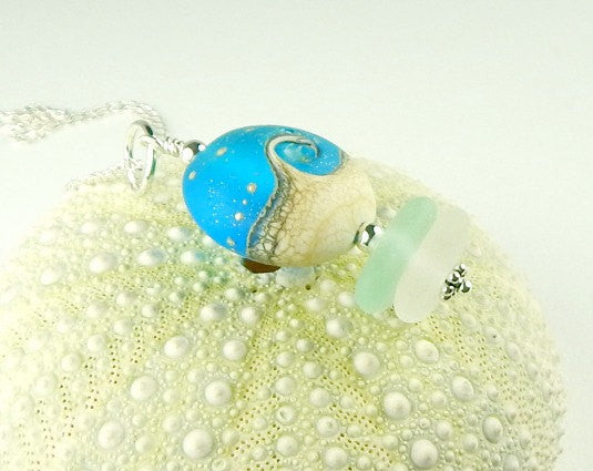 GENUINE Eco Friendly Sea Glass Jewelry Starry Night Necklace